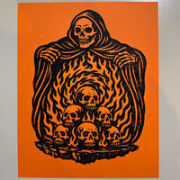 Image 2 of Grim Reaper Portal Linocut Prints
