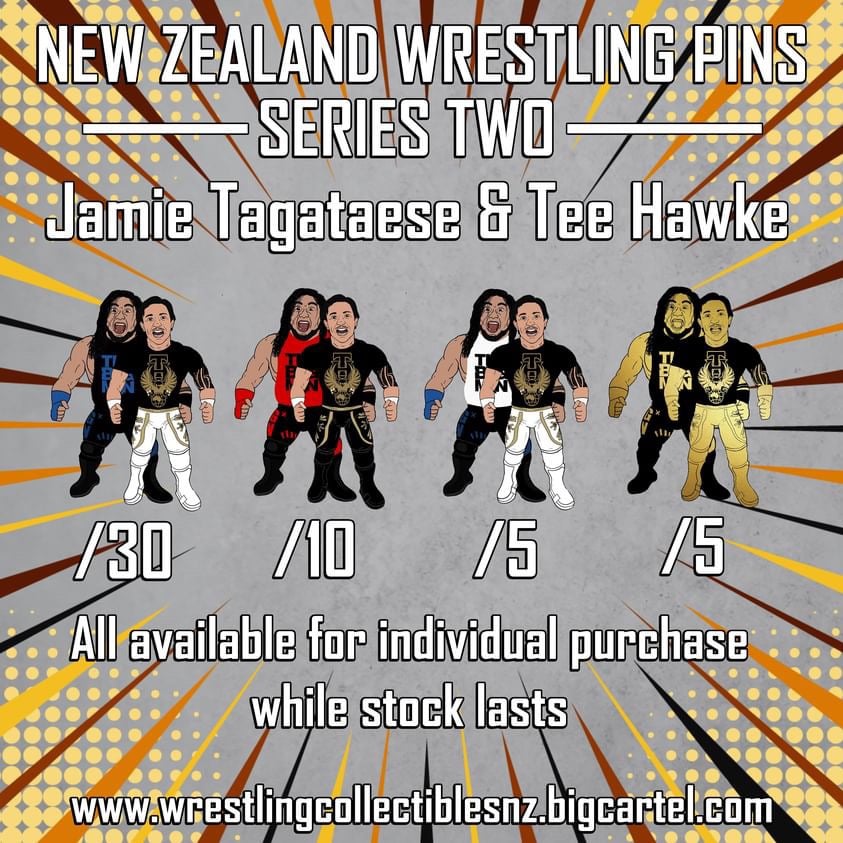 Jamie Tagataese & Tee Hawke New Zealand Wrestling Pins Series Two PRE