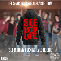 Image 2 of See into my fucking eyes red foil hoodie