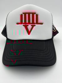 Image 1 of LVL3 NYC BLACK & WHITE TRUCKER HAT
