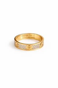 Image 1 of 5mm Gold Luv Ring With 3 Row Stones