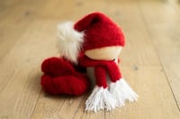 Image 1 of Christmas Santa Slouchy Bonnet + SCARF