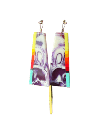 Image 1 of Berries n Cream Inlay Earrings