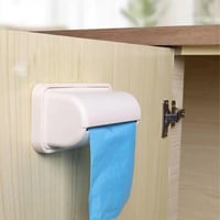 Image 5 of Kitchen Roll Storage Box – Wall-Mount Trash Bag Holder & Film Dispenser with Shelf , No Drilling R