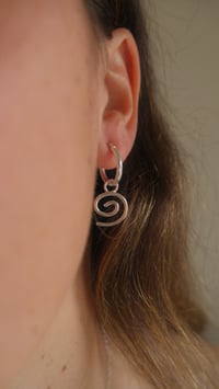 Image 1 of Silver Spiral Hoops