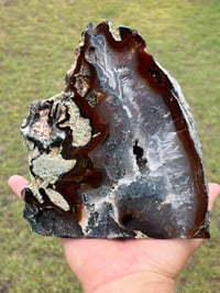 Image 7 of Agate Base Cut With Druzy Centre & Polished Face #2604