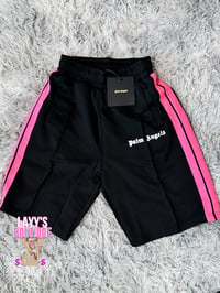 Image 1 of Hot Pink & Black Palm Angels Shorts