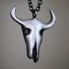 Longhorn Skull Necklace, Sterling Silver