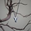 Longhorn Skull Necklace, Sterling Silver