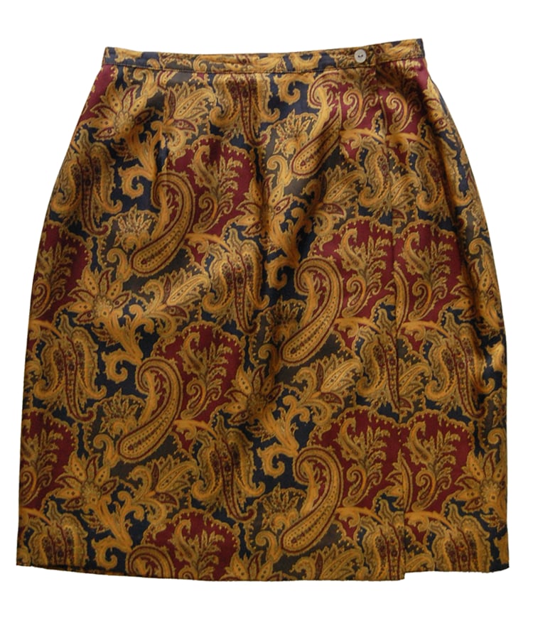 Rack Kingdom — 100% Silk Paisley Pattern Skirt
