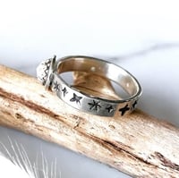 Image 5 of Handmade Steing Silver Celestial Starry Pink Opal Ring 925