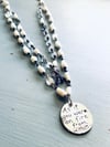 Layered Neruda quote pearl necklace