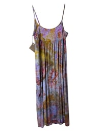 Image 11 of L Jersey Knit Long Sundress in Muted Warm Watercolor Ice Dye