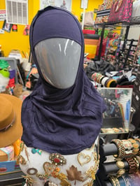 Image 3 of 3-Piece Navy Blue Rhinestone Hijab Set – Matching Undercap & Scarf