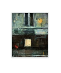 Image 2 of Painting / maleri / "ISLANDS BRYGGE – Malerdrømme og tankestreger – Njalsgården" / 40x50 cm