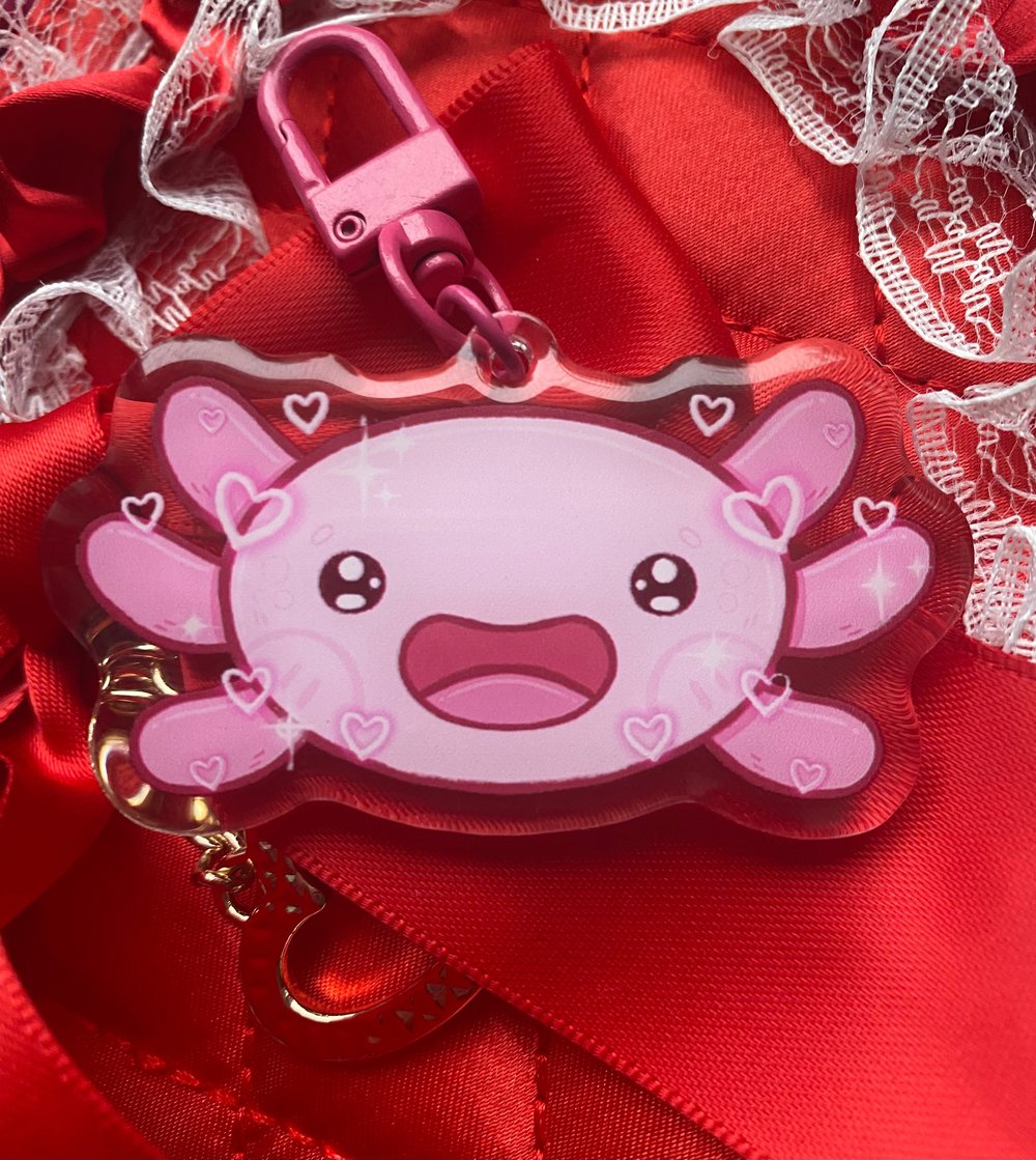 Love Axolotl Keychain 