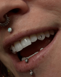 Image 2 of 18k Gold Mini-Moon Tooth Charm