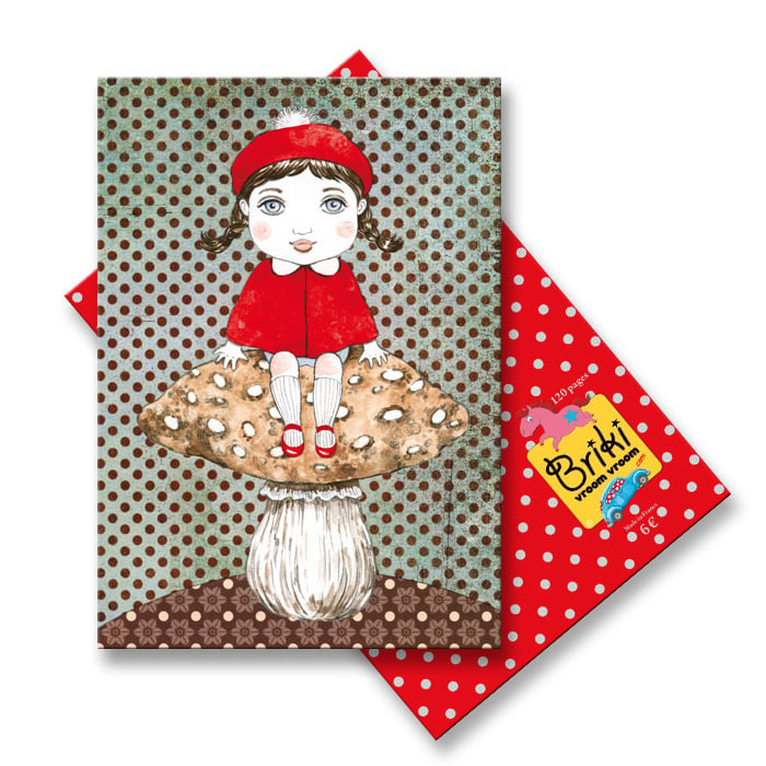 Image of Carnet fille et champignon, 120 pages blanches -50%