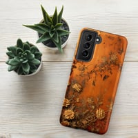 Image 20 of Baroque Goth Inspired Gold and Orange Textured Rose Look Tough case for Samsung®