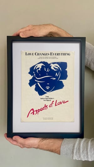 Image of Love Changes Everything from Aspects of Love, framed 1989 vintage sheet music