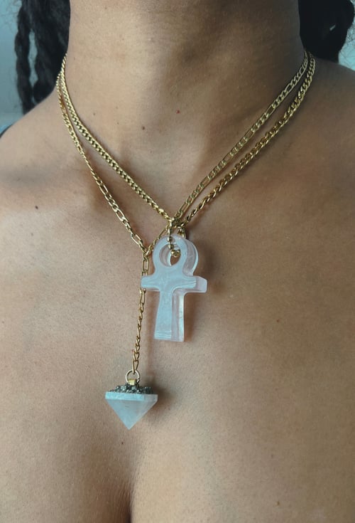 Image of GENESIS II • Crystal Drop Necklace | Rose Quartz