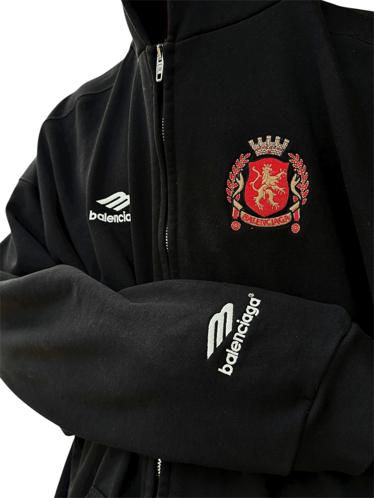 Image of Balenciaga SS24 Paris Soccer Zip-up Hoodie 