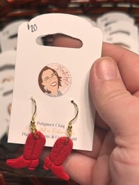 Image 3 of Red Boots (Leather Effect Polymer Clay)