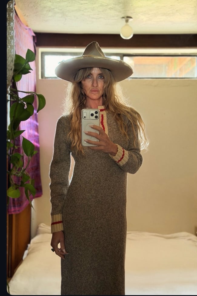 70s knit wool sweater dress