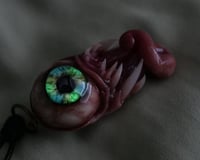 Image 4 of Twisty tongue pendant, OOAK Green Glow