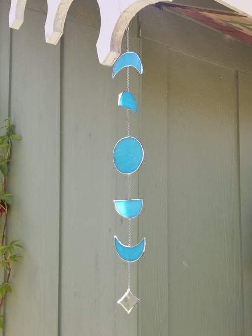 Image of Moon Phase mobile- stained glass