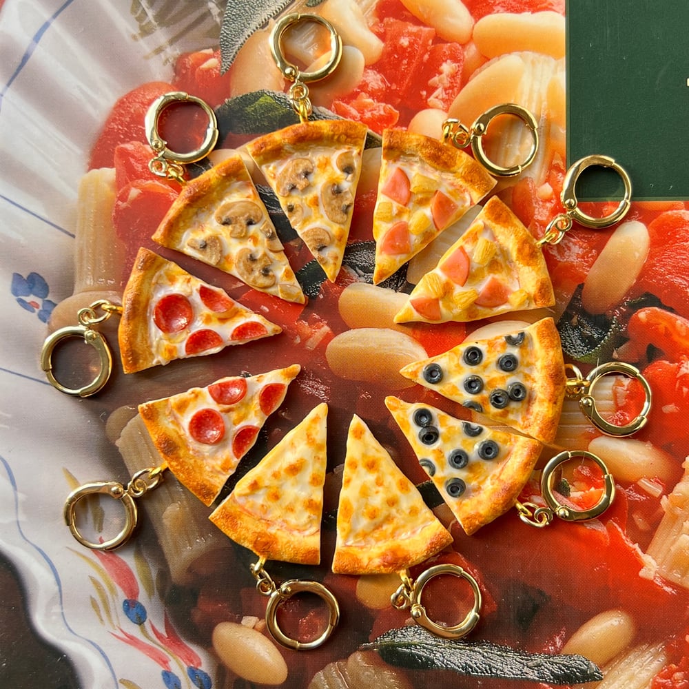 Image of Pizza Slice Huggie Earrings