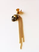 Image of Gold Skull Chain Ear Cuff 