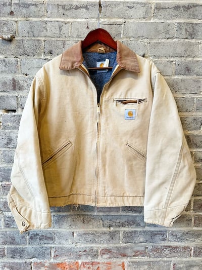 Image of 90’s Vintage “CARHARTT” Faded Tan Detroit Work Jacket, SIZE: LARGE