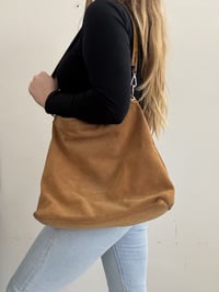 Image 2 of 00s Brown suede leather bag