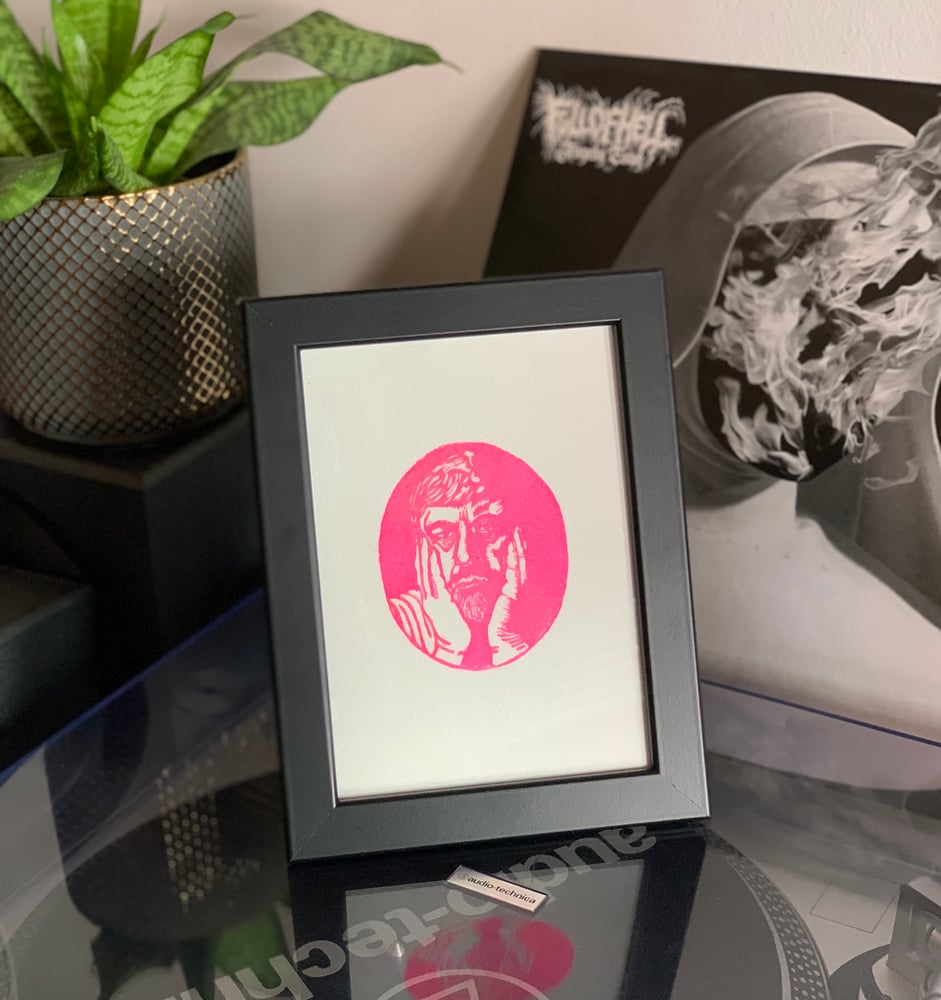 Image of Slavoj Žižek Framed Linoprint 