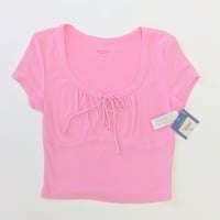 Image 1 of Arizona Jean Company MilkMaid Pink Short Sleeve Crop Top