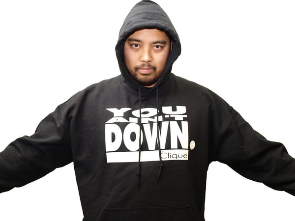 Image of hb x clique; you ain't down hoodie (black)