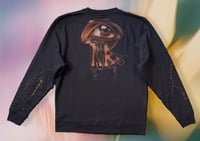 Image 2 of “NOTHING IS REAL” CUSTOM BLEACH PAINTED SWEATER LARGE