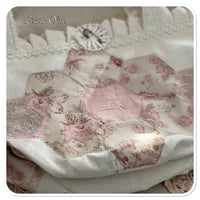Image 8 of handmade hexigon bucket bag trimmed with vintage french lace