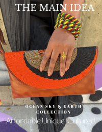 Image 1 of Furaha Black, Brown & Orange Clutch 