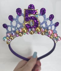 Image 7 of Purple, Lilac, Pink and gold Pearl Tiara