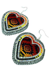 Image 1 of Fire Heart Earrings 