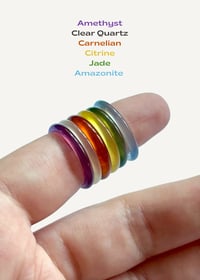 Image 1 of Thin Solid Gemstone Rings