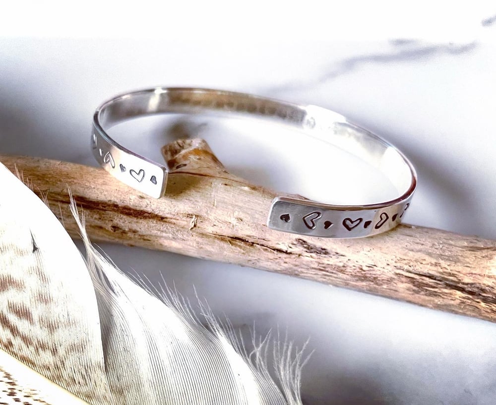 Handmade Daughter Mother Best Friend Silver Cuff Bracelet 925