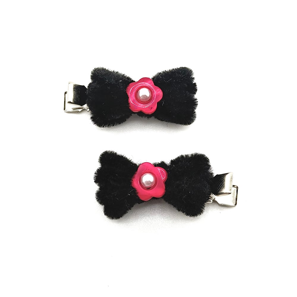 Image of Baby Fuzzy Bow Clips