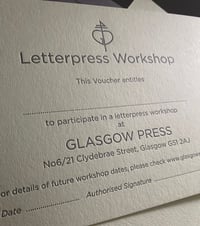 Letterpress Printing Workshop Voucher
