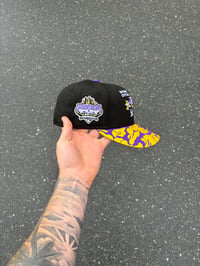 Image 3 of  PURPLE VISOR BLACK OHTANI LOS ANGELES DODGERS CUSTOM FITTED CAP