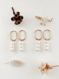 Triple drop freshwater pearl earrings 