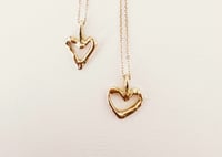 Image 1 of Mini 10K Sculpted Heart Necklace 
