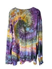 Image 6 of XXL Unisex Adult Soft Long Sleeve Tee in Earthy Spiral Ice Dye